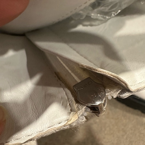 Marc Fisher Lanie White Leather Lace Up Side Zipper Chunky Lug Heel Boots 7.5 M - Picture 10 of 11